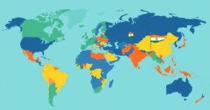 A map illustrating global Indian diaspora leaders highlighting various countries with Indian origin politicians.