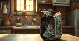 A hidden storage can with US dollars, representing the secretive savings culture in Argentina.
