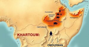 A map of Sudan highlighting Khartoum's water issues amidst humanitarian crisis