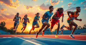 Track and field athletes transitioning to new nationalities, symbolizing hope and accomplishment