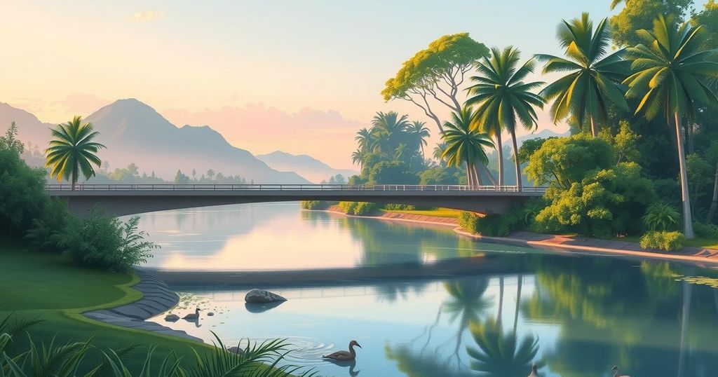 Peaceful landscape symbolizing hope and unity between Rwanda and Congo after historic agreement.