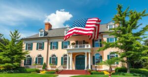 The US ambassador's residence in Damascus with an American flag raised, symbolizing improved relations with Syria.