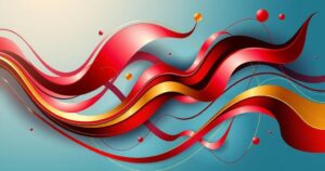 Graphical representation of consumer inflation statistics with vibrant colors and abstract shapes depicting change.