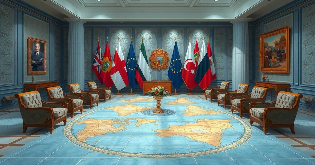 Multi-party delegations representing India united against global challenges in a serene diplomatic meeting setting.