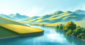 A peaceful landscape depicting dialogue between nations, symbolizing harmony and cooperation.