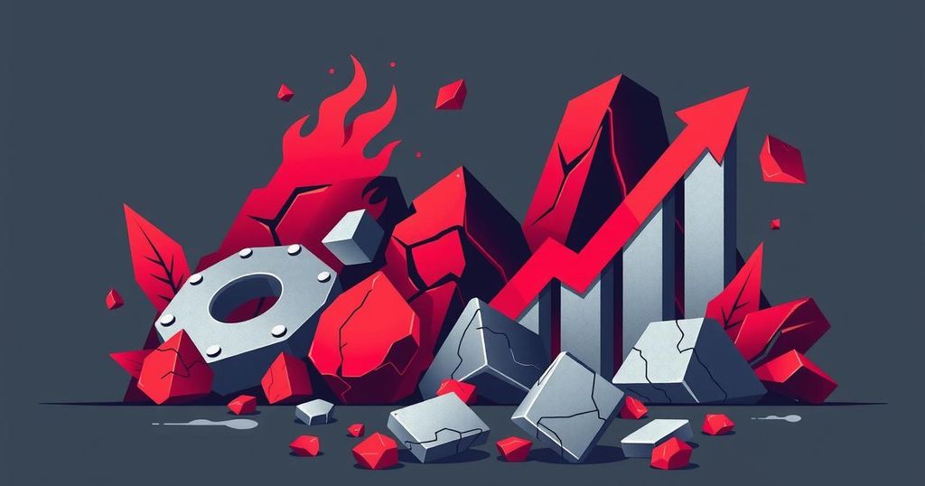 Iron ore futures market trends with rising prices, dynamic steel industry influence, and global export shifts.