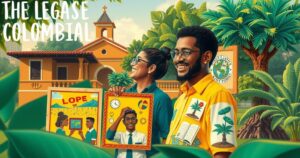 Tribute to Orlando Fals Borda, showcasing Colombian culture, community, and academic legacy in vibrant colors.