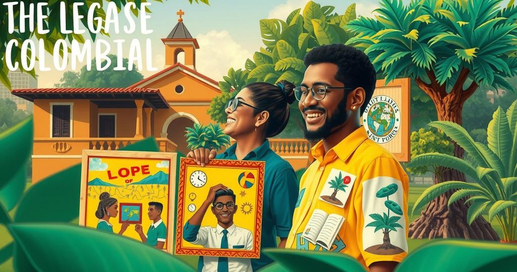 Tribute to Orlando Fals Borda, showcasing Colombian culture, community, and academic legacy in vibrant colors.